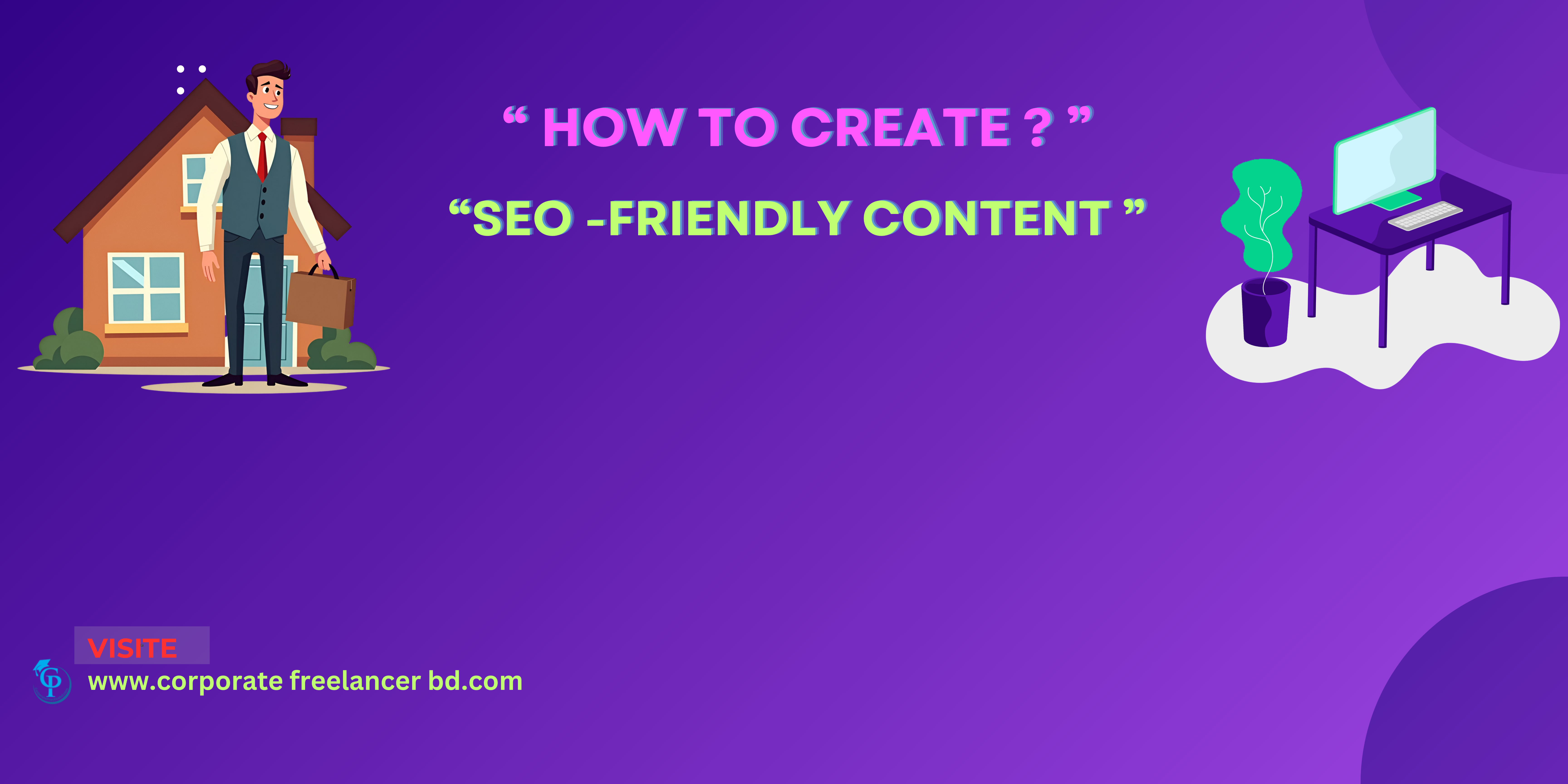 Corporate freelancer creating SEO-friendly content on laptop for better search rankings and client success.