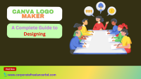 Image Alt Text: "Small business owner designing a colorful logo using Canva's logo maker tools on laptop"