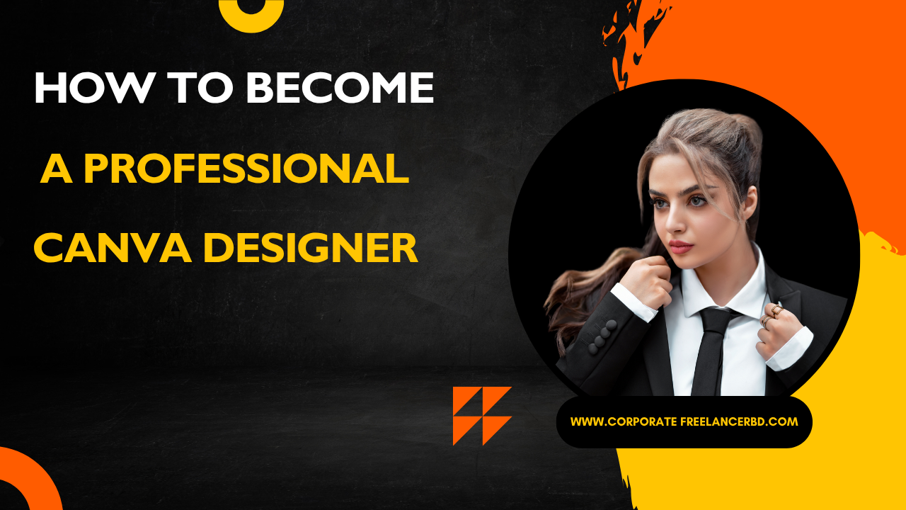"Professional Canva designer creating social media graphics on laptop"