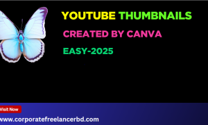 "Professional Canva designer creating social media graphics on laptop"